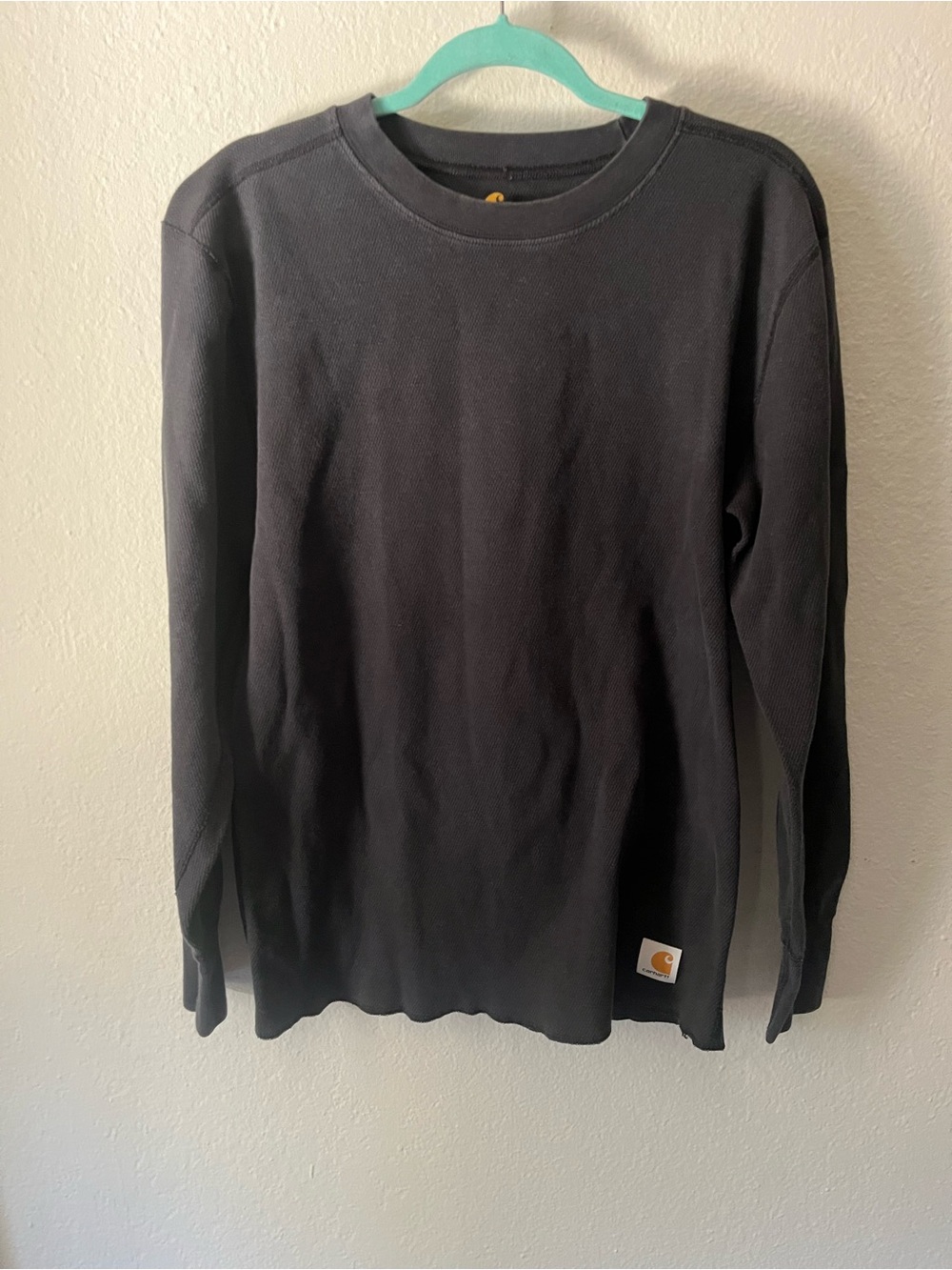 Carhartt Men’s Black/Dark Grey Long-Sleeve Thermal Crewneck